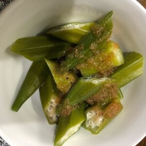 簡単おつまみ・野菜おかず　オクラの甘辛ナムル